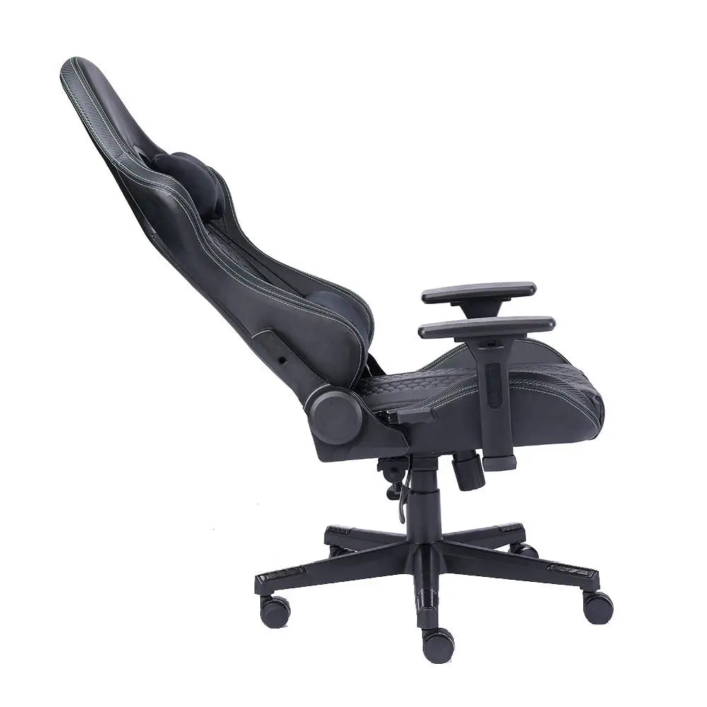 YYHCRazer Swivel Gaming Chair with Massage Feature Foldable Cooling PU Leather Iron Synthetic Leather PVC Convertible with Footr