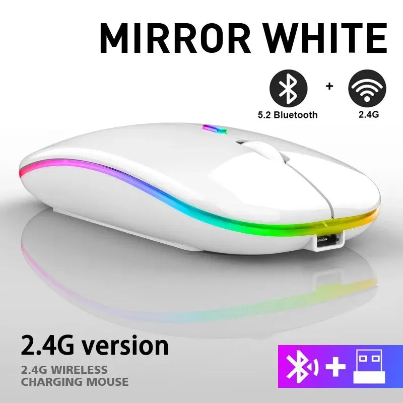 Wireless Mouse Gaming Mouse Backlight USB Compatible RGB Rechargeable Mice Silent Backlit Ergonomic Gaming Mouse for Laptop PC