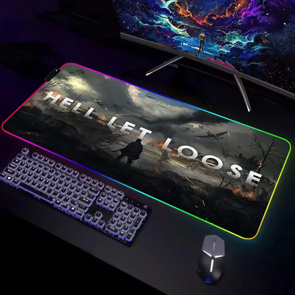 Skin Game Lies Of P Mouse Pad Gamer Rgb Desk Mat Back Light Led Mouse Setup Gaming Accessories Deskmat Big Mousepepad Backlight