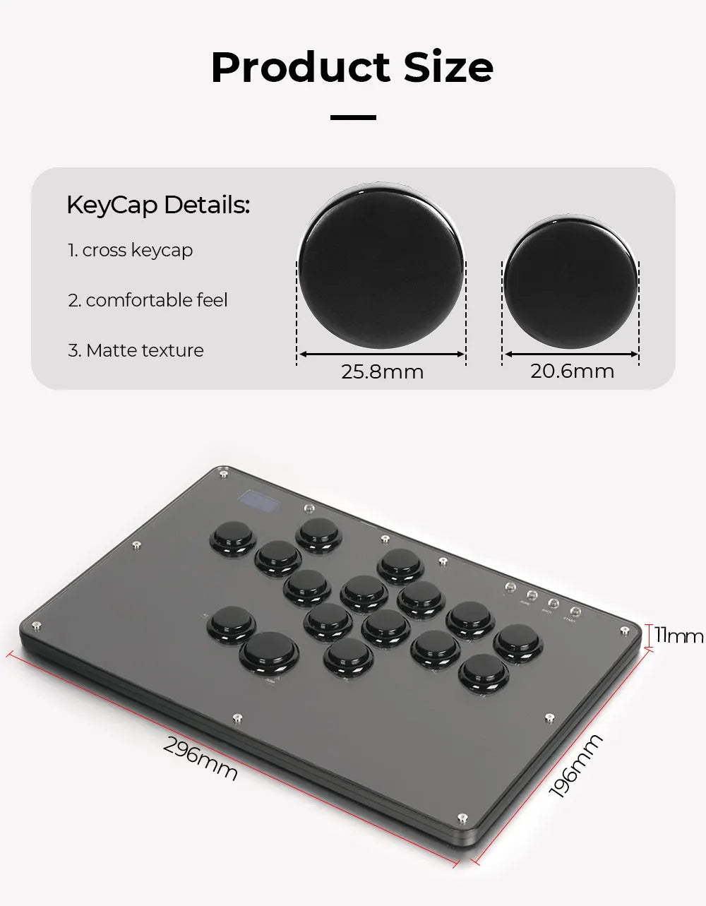 Haute42-COSMOX Leverless Controller Keyboard For PC/PS3/PS4/PS5/XBOX Switch Steam Fighting Gaming Joystick Support DIY Wallpaper