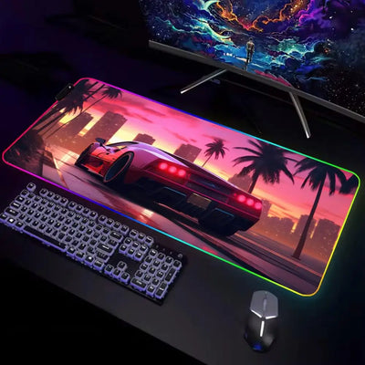 Gamer Rug Big Mouse Pad Gamer Rgb Desk Mat Back Light Led Mousepad Setup Gaming Accessories Deskmat Big Mousepepad Backlight