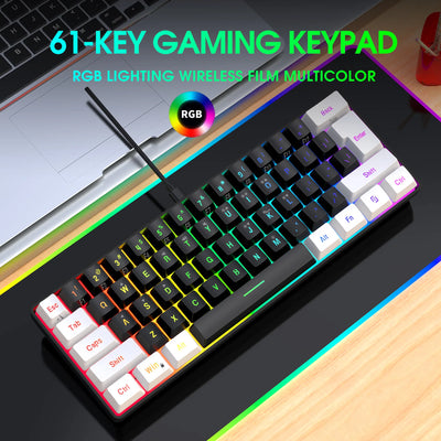 Keyboard and mouse 60% computer gaming combo kit pc Backlit wired keyboards mice kit office combos de promoção Ergonomic teclado