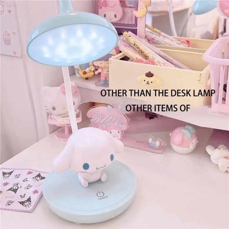 Kawaii Sanrio Cinnamoroll My Melody Cartoon LED Desktop Bedside Desk Lamp Night Light Ornaments Daily Necessities